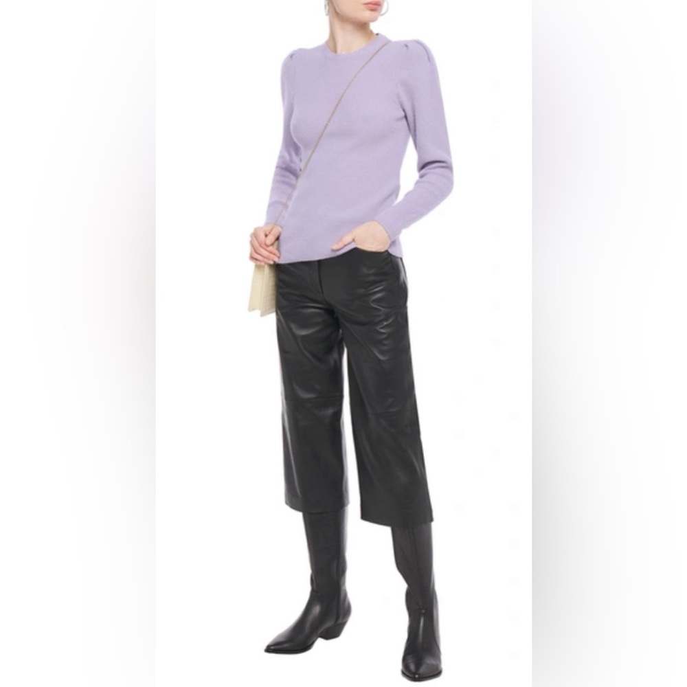 Maje Mobil Ribbed Wool-blend Sweater In Parma Violet, Size 3 (L)
